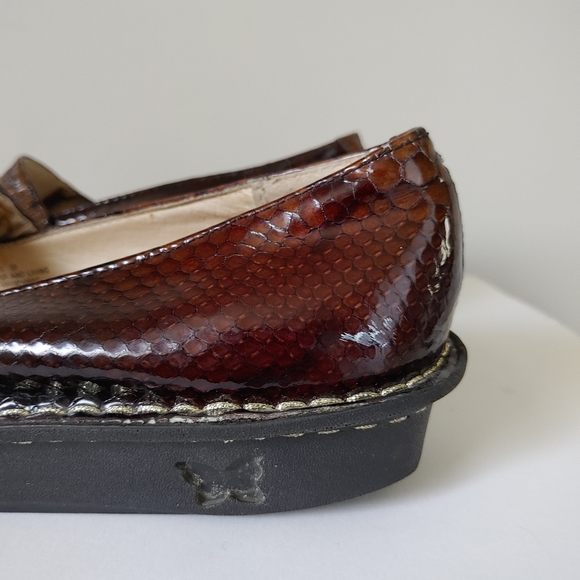Alegria Feliz Snakeskin Print Mary Jane Shoes Clogs Leather US 9 / EU 39 - Picture 11 of 16